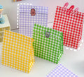 Checkered Racing Flag Kraft Paperboard Airtight Packing Bags for Pizza Milk Sugar Pet Food Sushi Champagne Jelly for Food