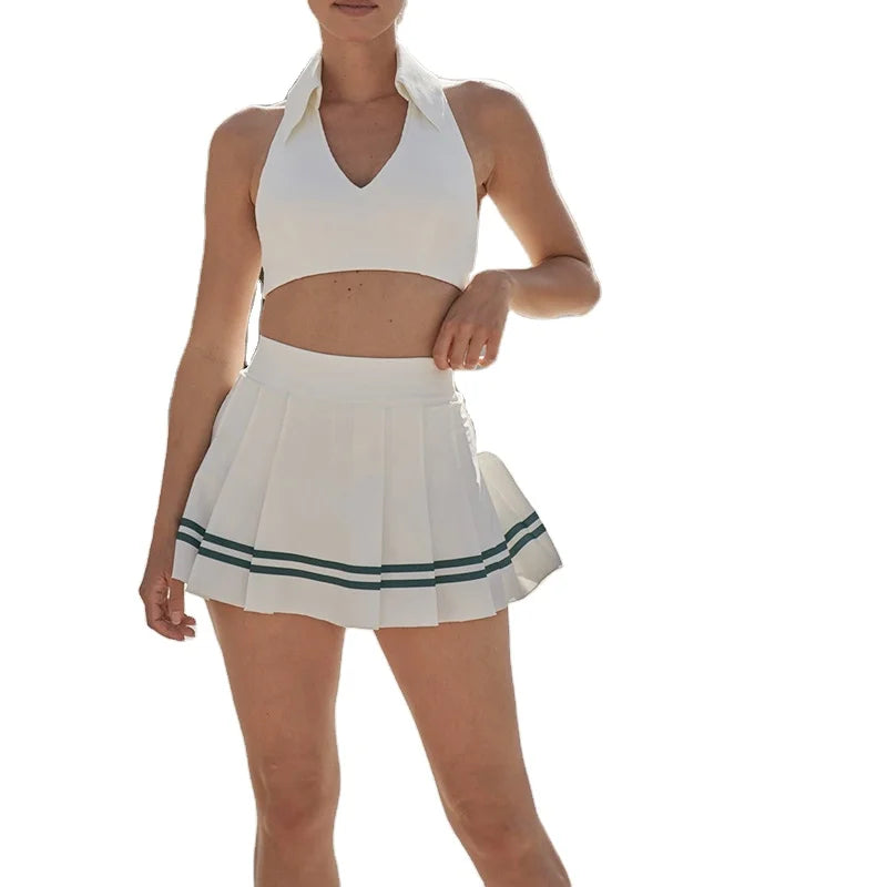 Girl Short Pleated Tennis Skirt Workout Golf Casual Sets Comfortable Women Tennis Suits Tennis Skirt 2 Piece Sets