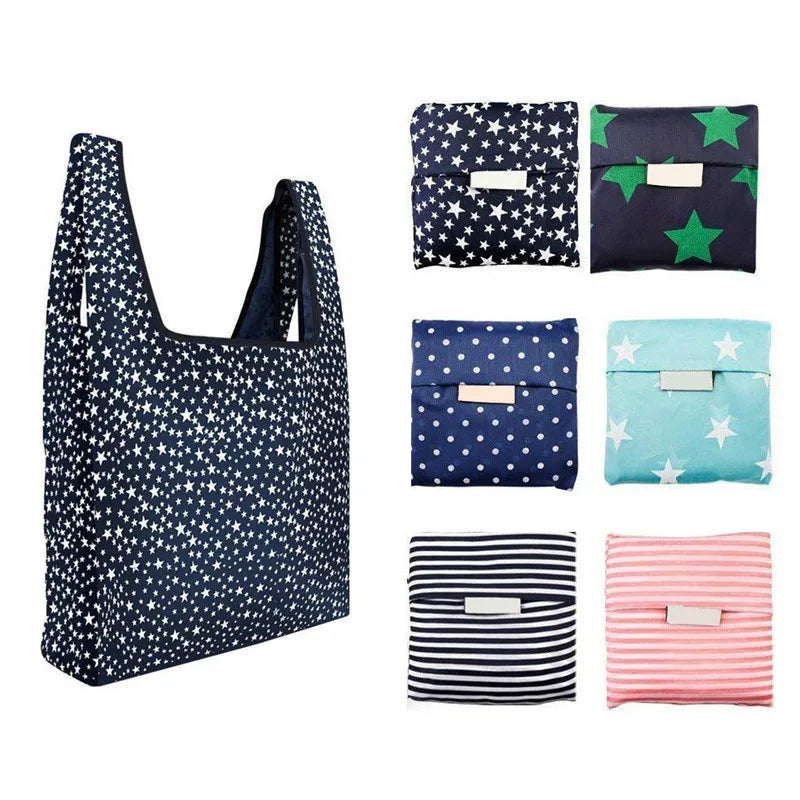 Wholesale Custom Eco-Reusable Large Folding Oxford Tote Bag Fashionable Polyester Foldable Shopping Purse with Custom Logo