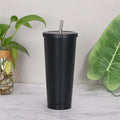 750ml Double-Wall 304 Stainless Steel Vacuum Insulated Tumbler with Straw Eco-Friendly Hot/Cold Retention 6-12 Hours Portable
