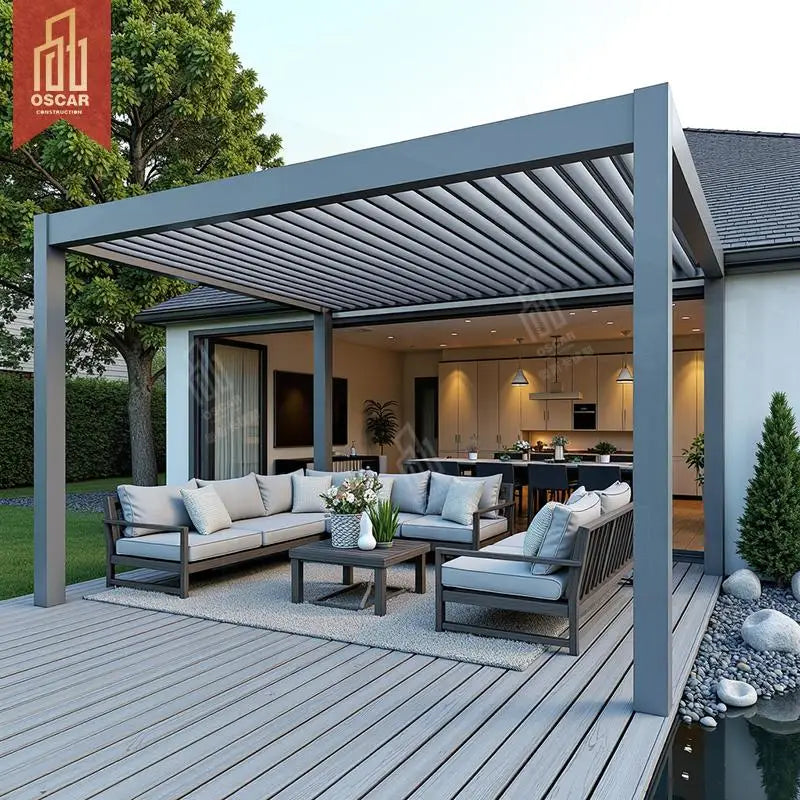 Aluminum Waterproof Electric Motorized Outdoor Garden Patio Deck Roof Shelter Pergola