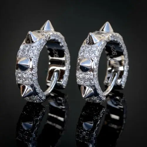 CAOSHI Rock Roll Mens Hip Hop Jewelry Round Circle Hoop Earrings Luxury Punk  Hoop Earrings for Man