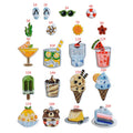 New Design  Self Adhesive Embroidery Summer Style  Tea Time Desert Popsicle Ice  Cream Patch  for Clothes Hat Bottle Decoration