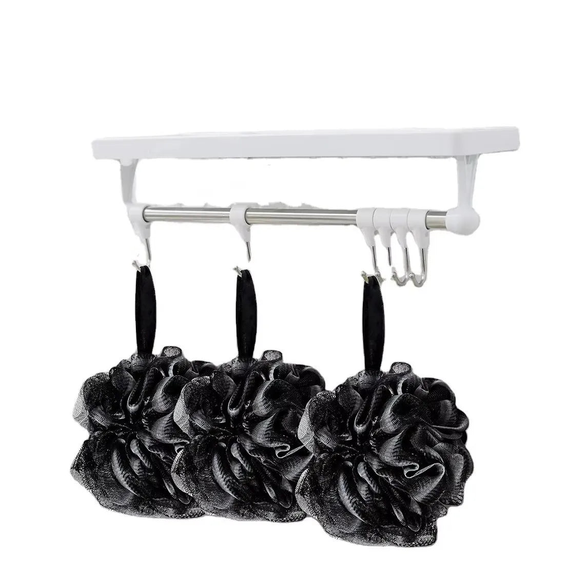 Wholesale 60g Black Bamboo Loofah Charcoal Large Body Bath Ball Luxury Shower Loofah Mesh Bath Sponge Exfoliating