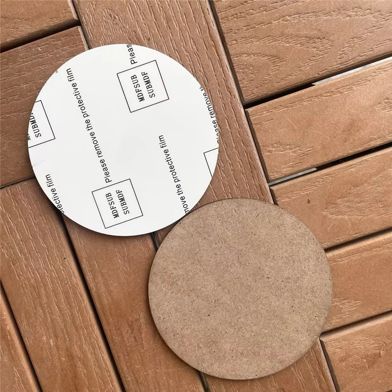 MDFSUB Wholesale Manufacturer Customized Sublimation Blank Mdf coaster 95mm Round Sublimation Mdf coaster With Protective Film