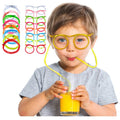 Straw Glasses Funny Soft PVC Glasses Flexible Drinking Straws Kids Party Supplies Bar Supplies Creativity Toy Kids Gift