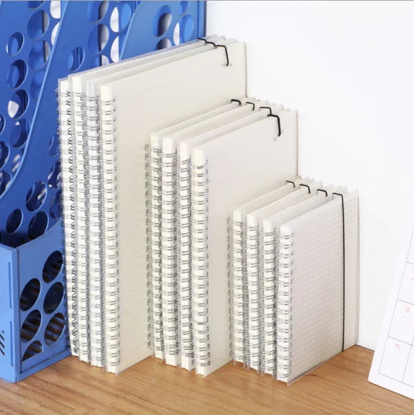 Hot Selling A5/A6/B5 PP Cover Spiral Notebook Dot/blank/grid/line Inner Loose Leaf Planner with Bandage Custom Blank Notebook