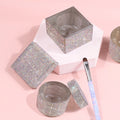 New Diamond Octagonal Nail Washing Brush Cup Nail Crystal Cup With Diamond Glass Brush Wash Cup Nail Dappen Dish