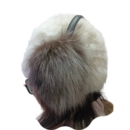 Sample Support Custom Classic Fox Fur Soft Plush Ear Warmers Winter Warm Earmuffs with Outdoor Animal Fur Earflap