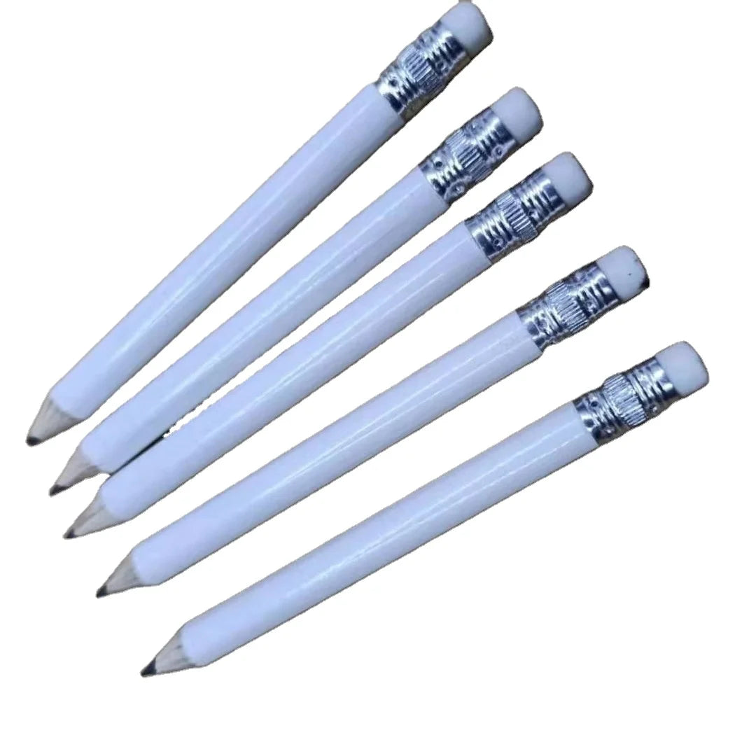 Factory Direct Sale of White Wooden Golf Score Pencil with White Eraser Wooden Pencil Golf Gear