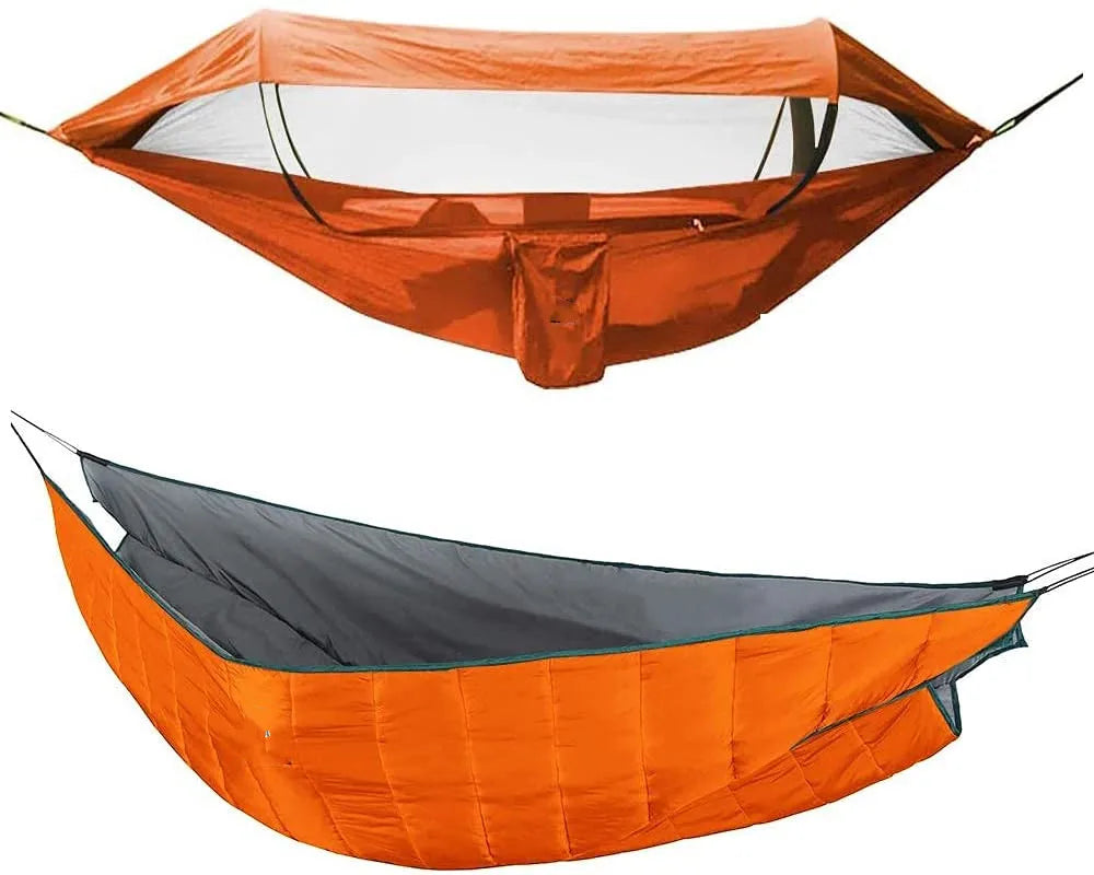 Woqi  Rain Fly Tarp with Hammocks   Waterproof Lightweight Nylon Portable Hammock with Mosquito Net Single Person