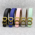 LQbelt Fashion Women's Plate Buckle Belt With Holes PU Belts for Woman Wholesale Colorful Belt Factory Custom Design