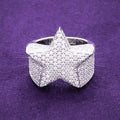 2024 Hip Hop Fine Jewelry Passd Diamond Tester 925 Sterling Silver Iced Out VVS Moissanite Cluster Star Ring for Men Women