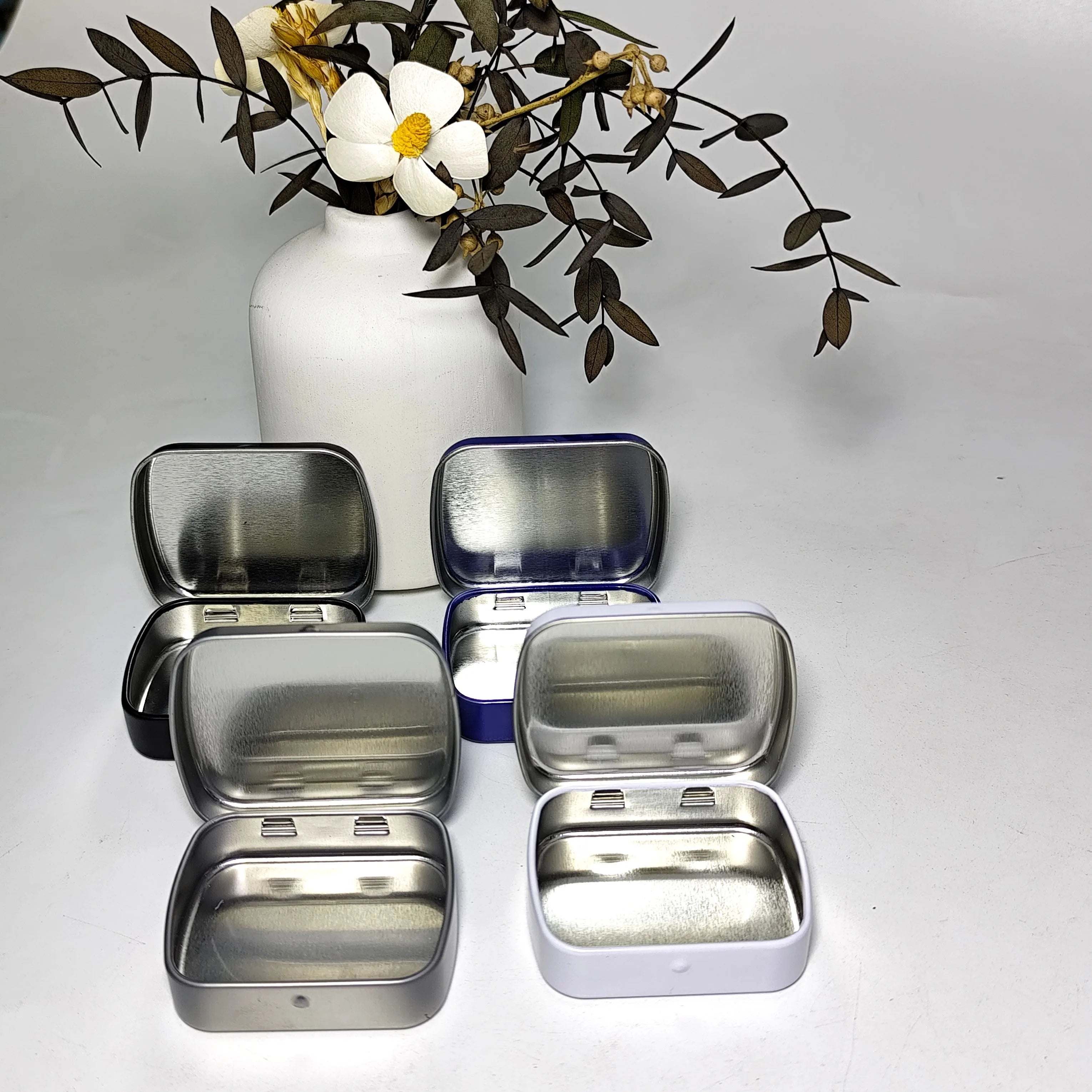 60*45*15mm Factory Wholesale Custom Logo High-quality Food Grade Metal Zero Plastic Thin Tin Box Sugar Chocolate Chewing Gum