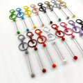 Beadable Products  New Color White Pink Purple Green Red Add a Bead Bar Beaded Key Chain DIY Bar Keychain