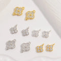 Fine Leaf Lucky Pendants 925 Sterling Silver Flower Charms Connector for Jewelry Making