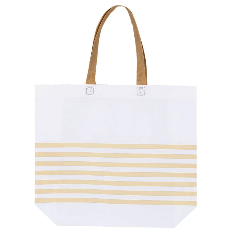 Ruthbag Reusable Ultrasonic Non-Woven Fabric Medium Letter Shoulder Strap Tote Shopping Bag Promotional Recycled Printed Grocery