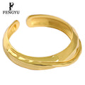 Fine 18k Gold Irregular Geometry Wire Rings for Women 925 Sterling Silver Fashion Adjustable Girls Ring Custom Jewelry Wholesale