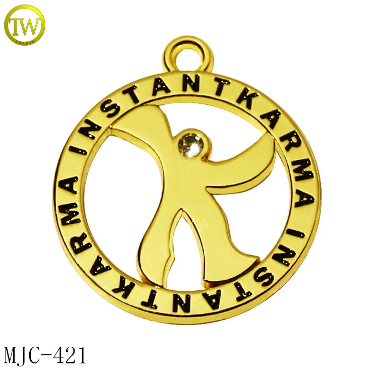 Promotional Pet Accessory Round Charms Custom Enamel Letter Private Pendant Hollow Designer Letter Hang Tags for Necklace