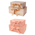 Premium Recyclable Rigid Cardboard Square Gift Box with Ribbon Folding Luxury Magnetic Packaging
