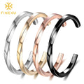 Couple Gifts Customized Fashion Jewelry Stainless Steel Gold Plated Twist Open Cuff Bracelet Hot Sale Bangle