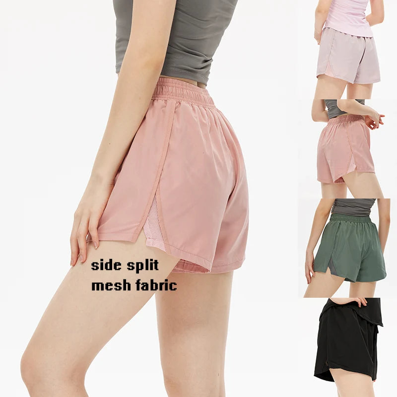 Womens Sweat Shorts Solid Color Sport Gym Double Layer Shorts Custom Logo Women's Fitness Shorts