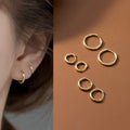 Hot Selling Classic Design 925 Sterling Silver Circle Hoop Earrings S925 Girl Women