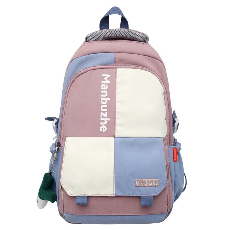 Student Schoolbag Colorblock All-Matching College Style Backpack Large-Capacity Backpack One Piece Dropshipping 2130