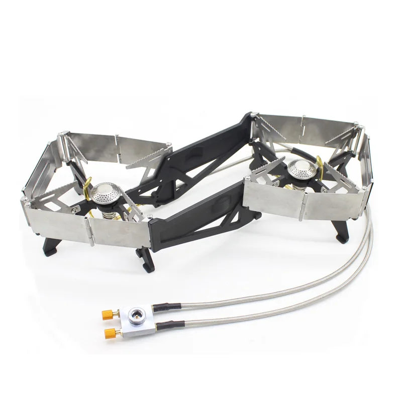 BRS Portable Outdoor Backpacking Camping Hiking Double burner Wind Proof Outdoor Camping Folding Gas Stove Tourist Burner