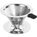 Customized 304 Stainless Steel Drip  Head Coffee Filter Cup with Stand Mesh Strainer Coffee Filter Conical Coffee Filter