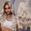 Japan Fiber 13*4 Lace Front Brown Blonde Wavy Synthetic Wigs for Black White Women Daily Party Cosplay Use Heat Resistant