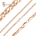 3.8mm FJ Fallon Fashion Jewelry Snail Marquise Special Link Chain Plated in Rose Gold Brass Based
