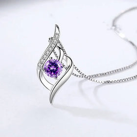 Ideal Anniversary Birthday Valentine's Day Gifts Dainty Zircon Necklace Sterling Silver Diamond Pendant Necklace to My Daughter