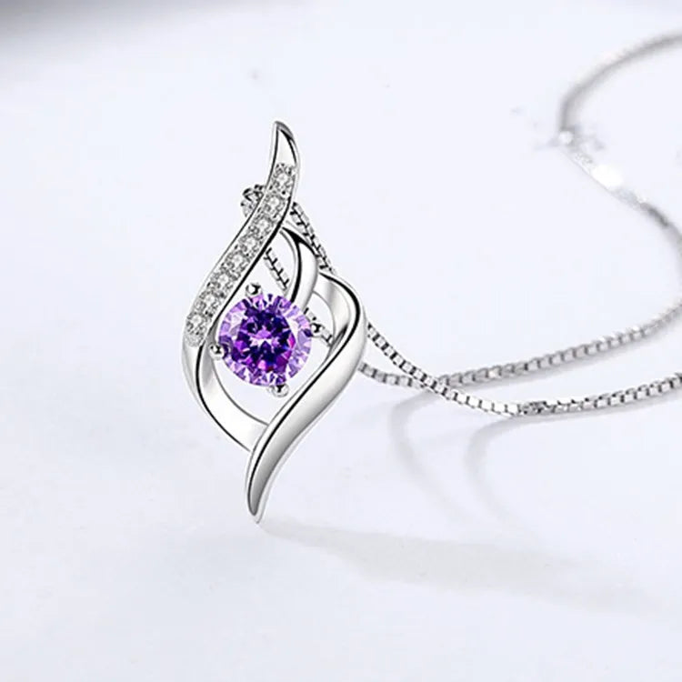Ideal Anniversary Birthday Valentine's Day Gifts Dainty Zircon Necklace Sterling Silver Diamond Pendant Necklace to My Daughter