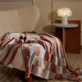 Cotton Knitted Blanket Geometric Pattern Sofa Cover  Custom Travel Jacquard  Logo Decorative Style  PXSJ for Sofa