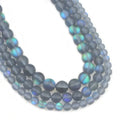Wholesale Austria Crystal round Beads Synthetic Glitter Moonstone in Frosted Matte Gray for Jewelry Making