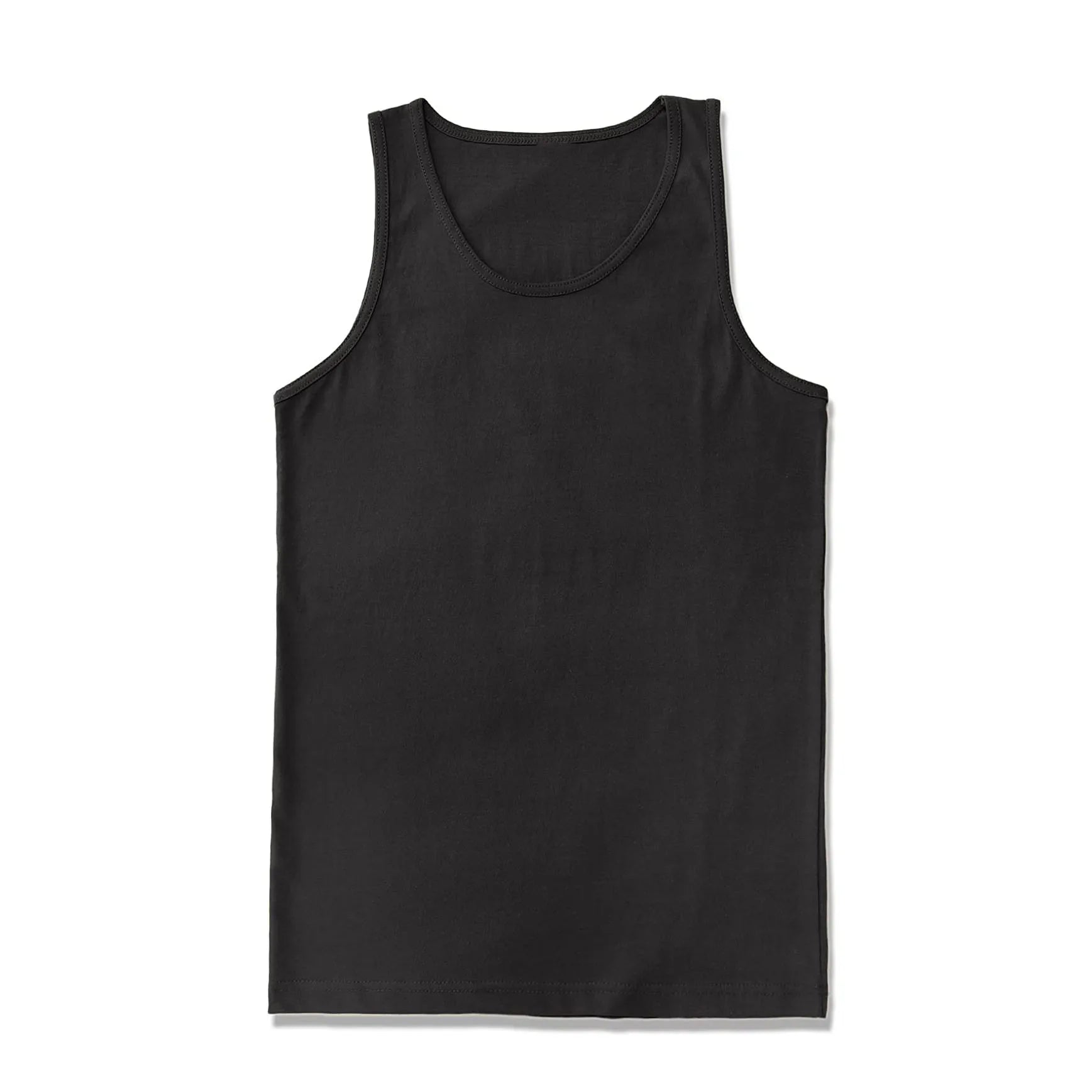 Cotton Jersey Custom Logo Solid Black White Sleeveless Sports Workout Fitness Muscle Gym Tank Top Men