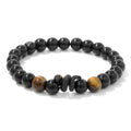 Wholesale 2025 Men Fashion Cool Black Stone Tiger Eye Natural Stone Bead Black Snake Bracelet for Men