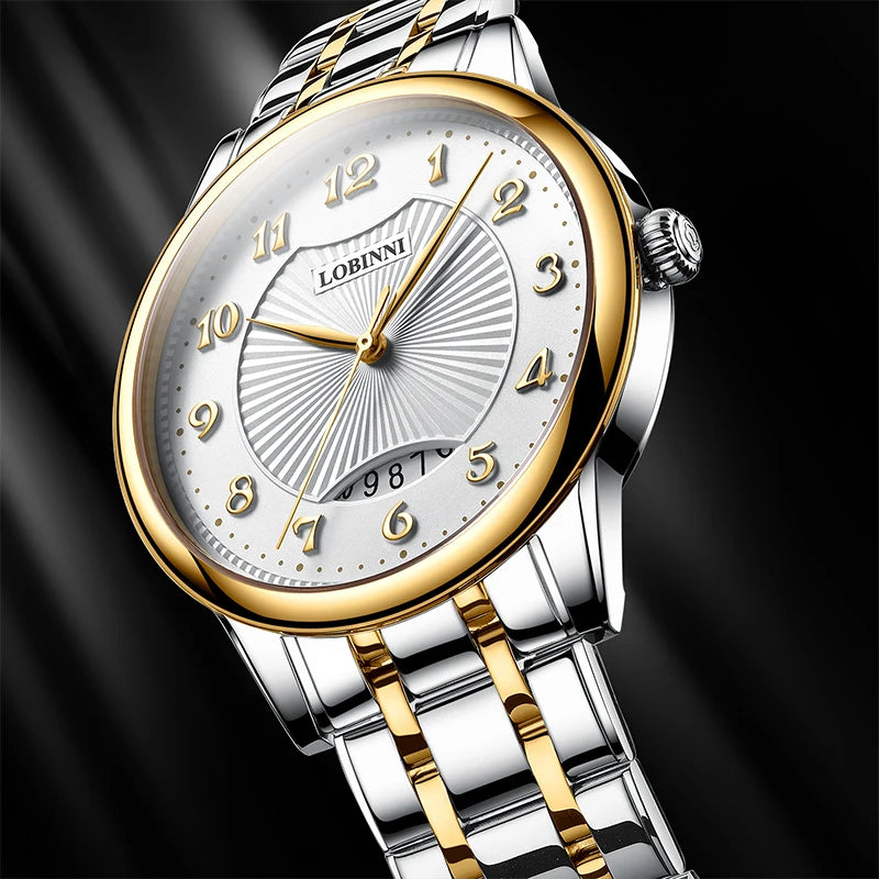 For 3016 Custom Men's Quartz Wrist Watch Ultra-Thin Calendar Function Business Fashion Style Pointer Sapphire Crystal 40mm