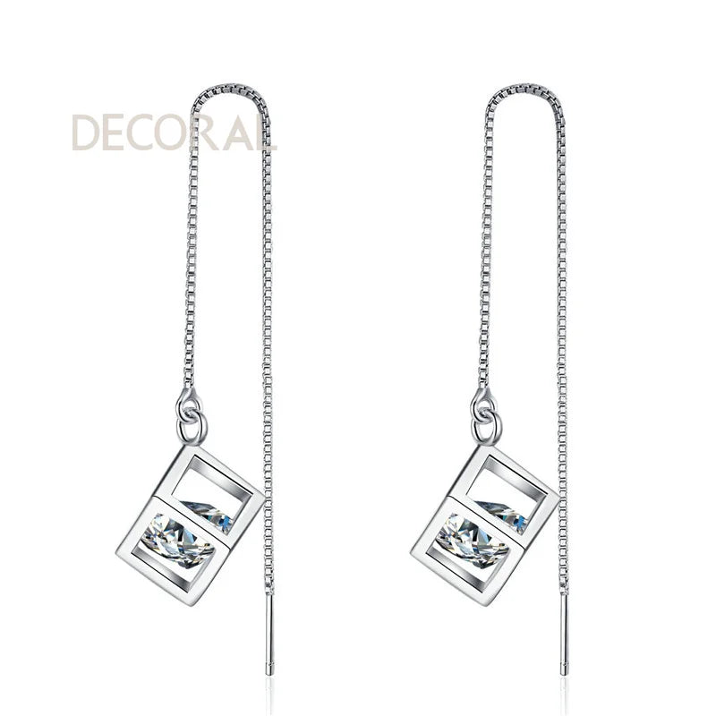 Jewelry Earrings 925 Sterling Silver Earrings With Zircon Diamond Stud Statement Tassel Set Fashion Moissanite Stud Earrings
