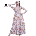 Couture Long Semi Formal Prom Dress Western European Medieval Plus Size Elegant Lady Girls Printed Horn Sleeve Cake Dress