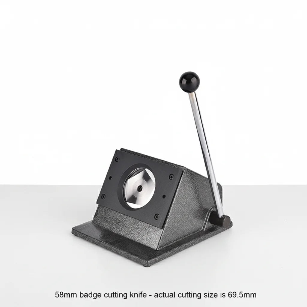58mm Badge Circle Paper Cutter 69.5mm Actual Cutting Diameter Manual Button Maker Tool Metal Base Graphic Punch Machine