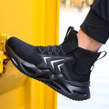 GUYISA Brand Factory Direct Selling Flying Woven Breathable Work Shoes Outdoor Lightweight Steel Toe Safety Shoes for Men