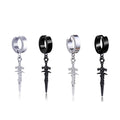 Fashionable Stainless Steel Ring Type Earrings Cross Dumbbell Studs Big Sword Rings Tassel Clip Hop Feather Findings Components