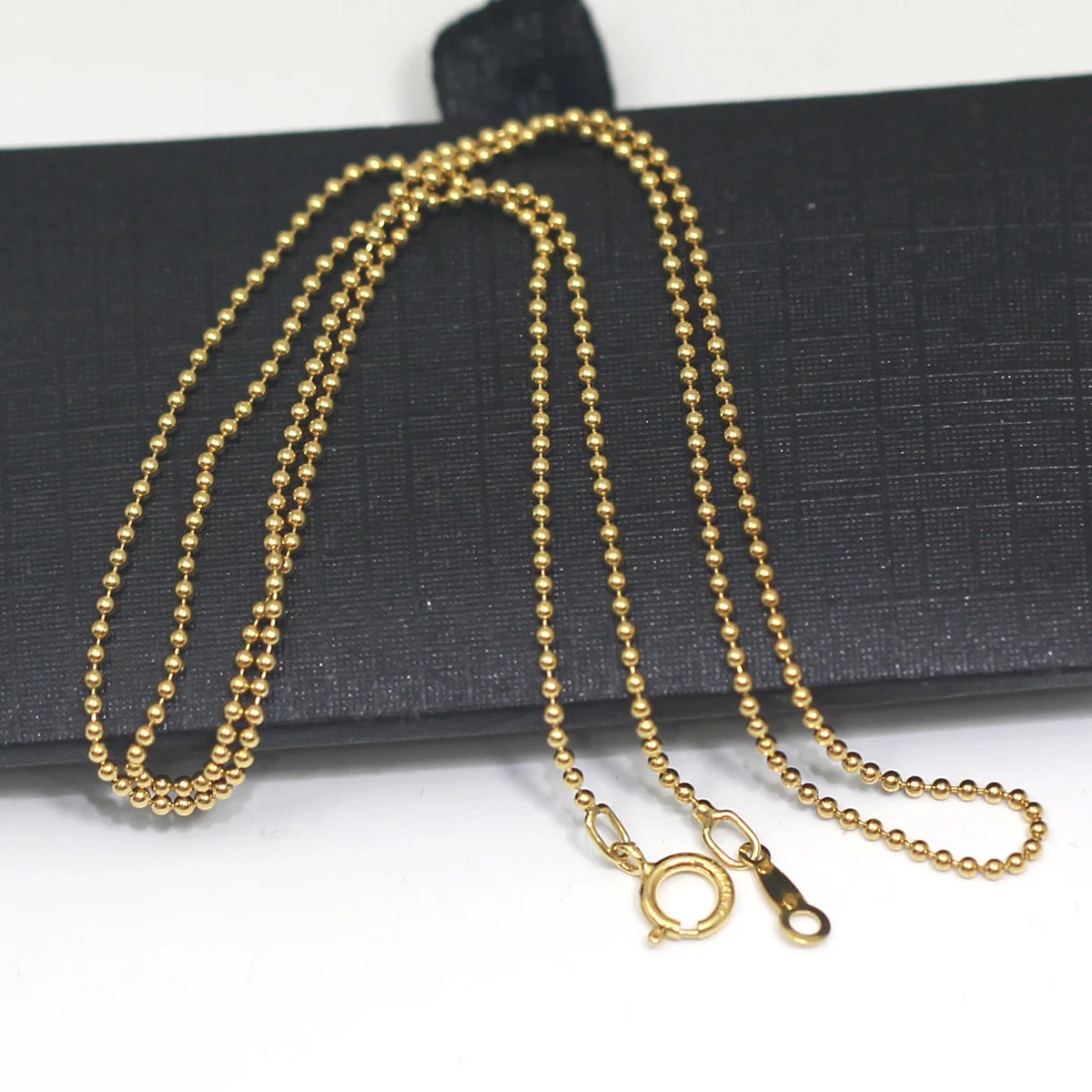14K Gold Ball Chain Mens Gold Filled Chain Necklace 1.2mm 16 Inch 18 Inch