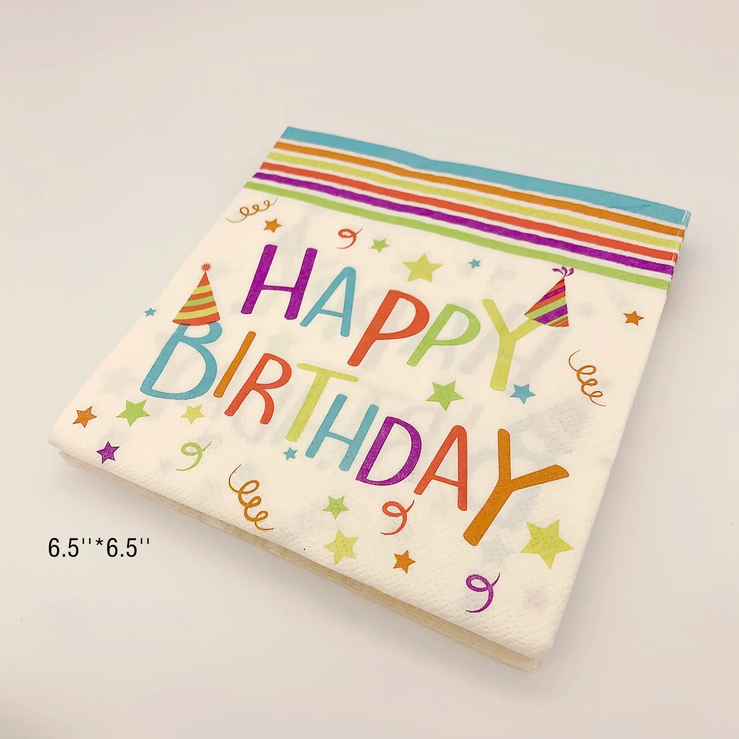 Paper Napkin Wholesale Personalized Logo Beverage Soft Party Birthday Virgin Wood Pulp Printed 2 Ply 33x33cm Paper Napkins