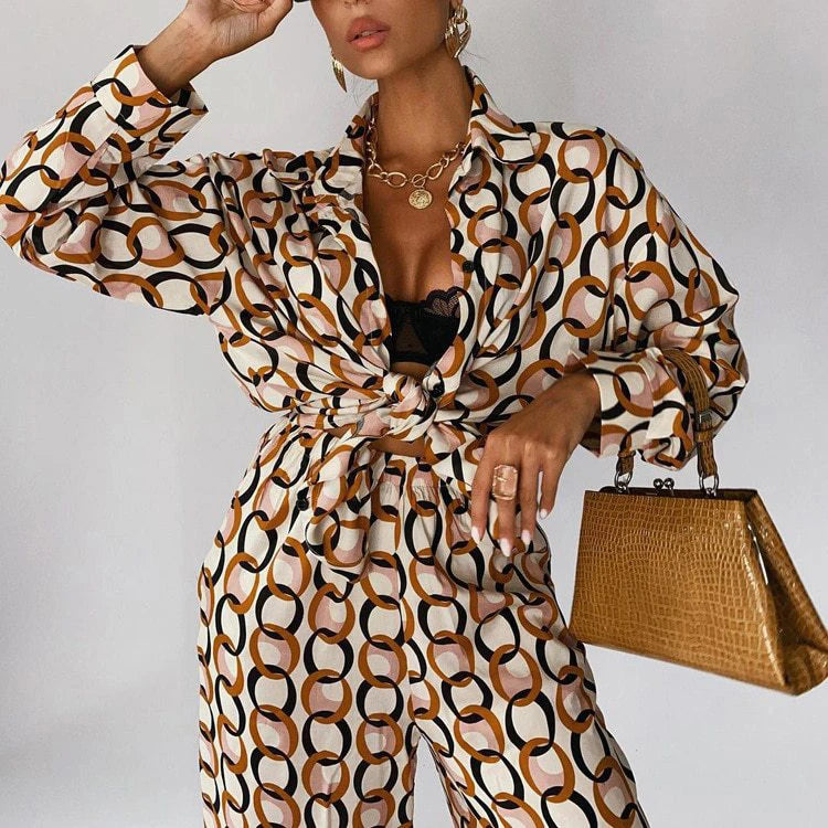 2023 Autumn New Fashion Printed High-End Loose and Comfortable Casual Suit Pants