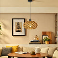 Modern Rustic Industrial Aisle Lighting Retro Woven Cage Pendant Home Decor Fixtures for Living Room Dining Room Bedroom Study