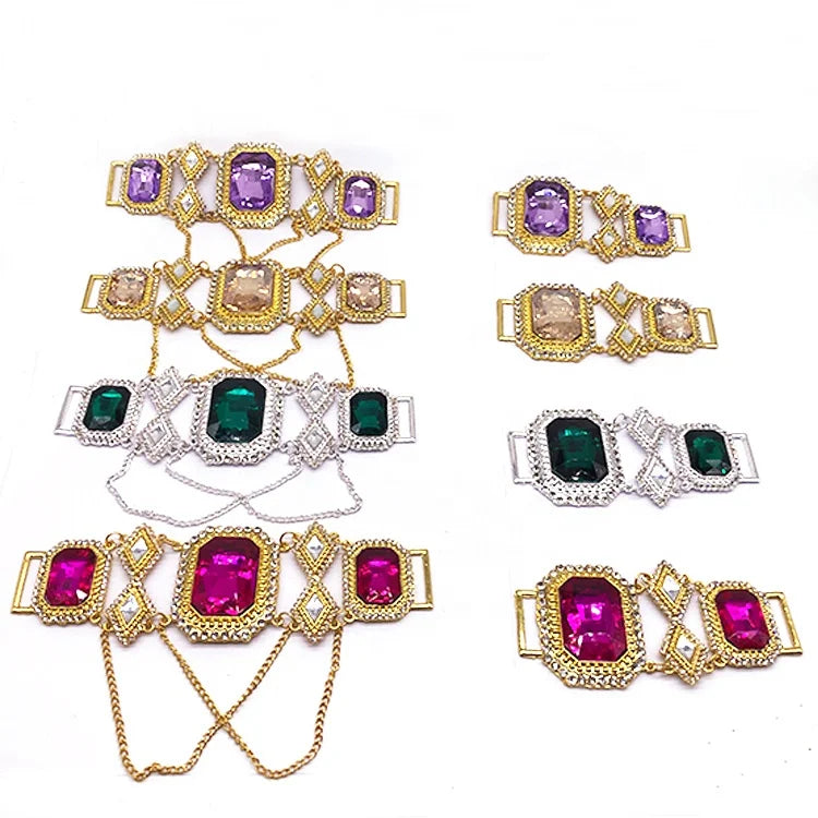 Wholesale Metal Jewelry Swimwear Accessories Swimwear Hardware Chain Rhinestone Bikini Connector