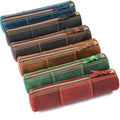 Custom Stamping Logo Handmade Durable Promotional Travel Zipper Real Leather Customized Color 20.5x5.2cm Makeup Bag Cosmetic